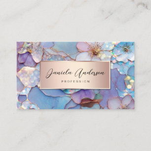 Schmuck Luxus-Blume, Chic Opal Textures QR Code Visitenkarte