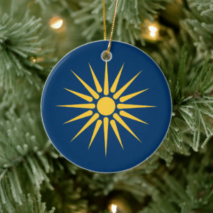Schmuck mit Flagge von Makedonien, Griechenland Keramik Ornament