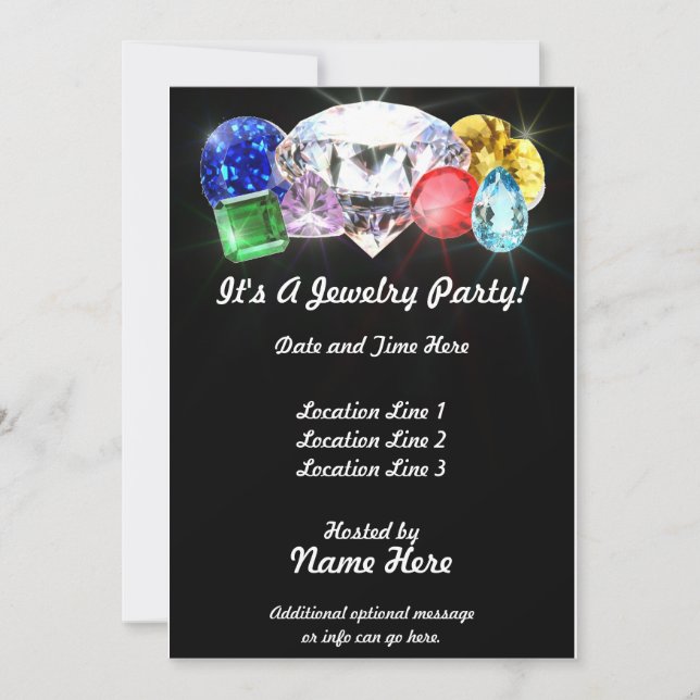 Schmuck Party Custom Invites Einladung (Vorderseite)