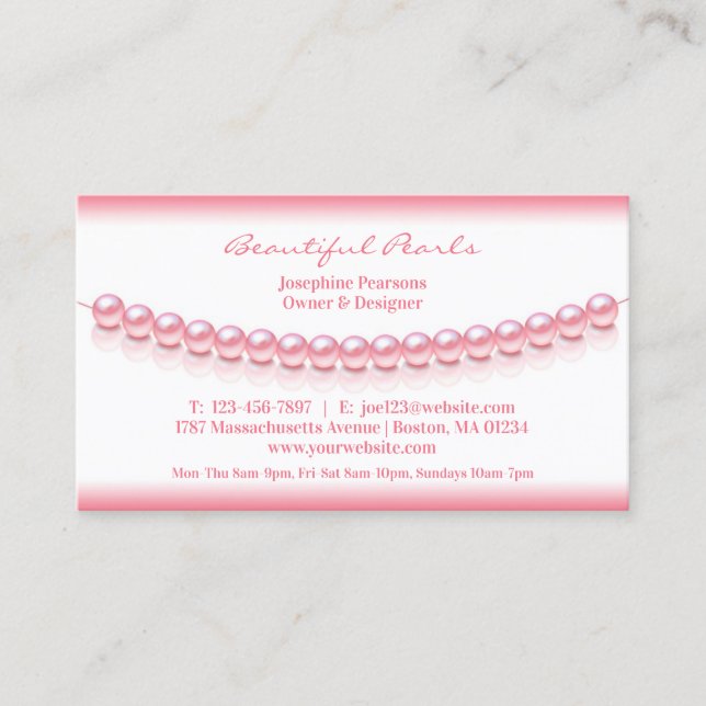 Schmuck Pearl Business Card Visitenkarte (Vorderseite)
