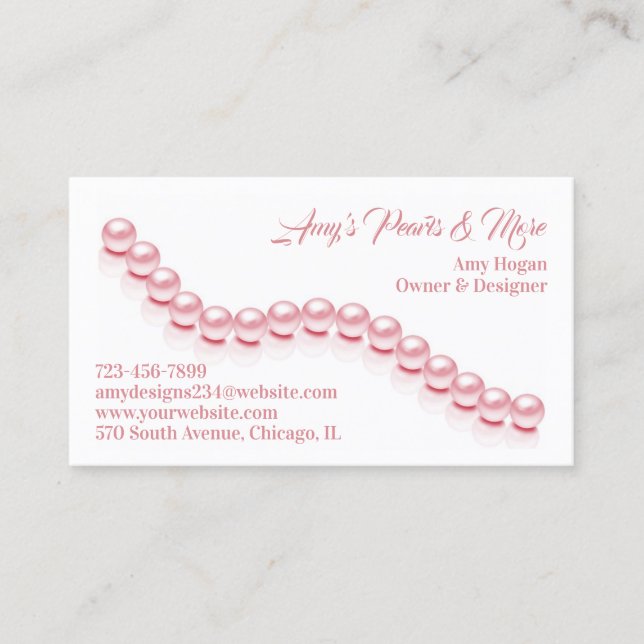 Schmuck Pearl Business Card Visitenkarte (Vorderseite)