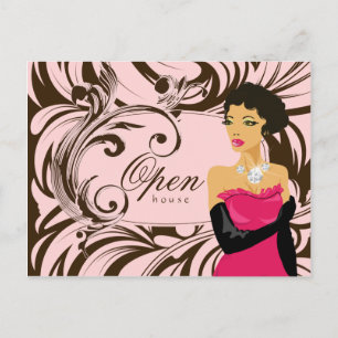 Schmuck Postcard Diamond Salon Wellness-Center Einladungspostkarte