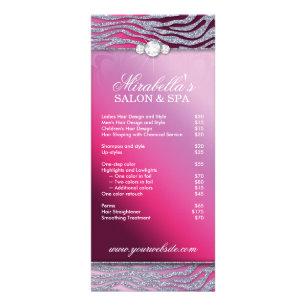 Schmuck Rack Card Zebra Sparkle Lila Silber Werbekarte