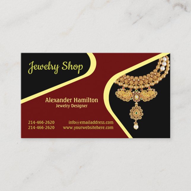 Schmuck Shop Business Card Visitenkarte (Vorderseite)