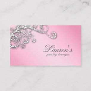 Schmuck Swirl Glitzer Diamonds Pink Visitenkarte