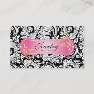 Schmuck Visitenkarte Verkauf Wirbel Black Pink Gol