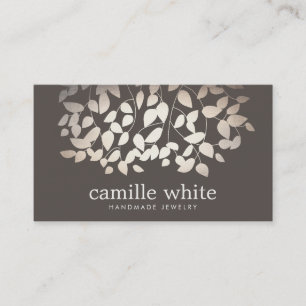 Schmuckdesigner Imitate Gold Foil Blätter Taupe Visitenkarte