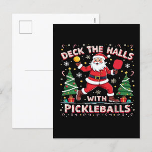 Schmücke die Halle mit Pickleballs Feiertagspostkarte