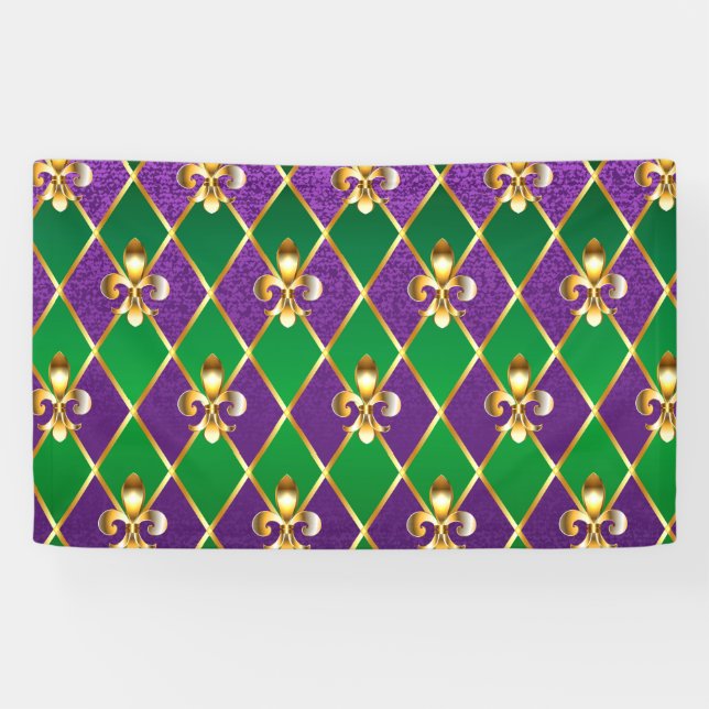 Schmuckhintergrund Mardi Gras Banner (Horizontal)