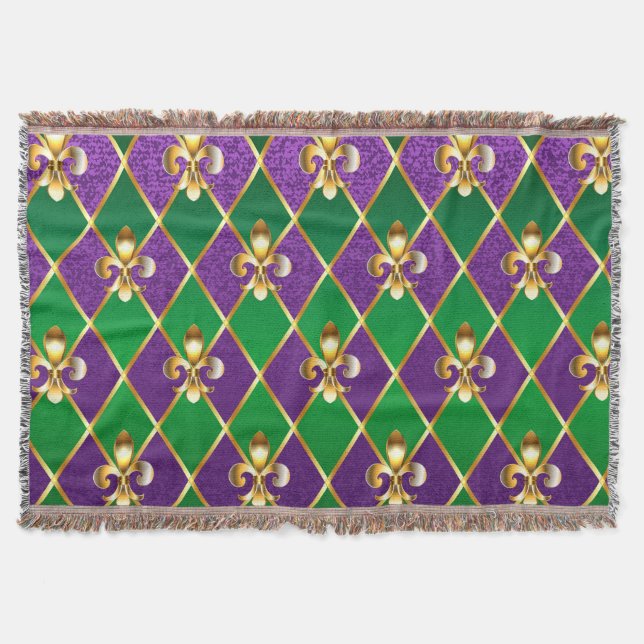 Schmuckhintergrund Mardi Gras Decke (Vorderseite)