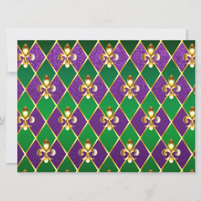 Schmuckhintergrund Mardi Gras Feiertagskarte (Vorderseite)