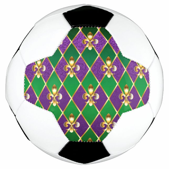 Schmuckhintergrund Mardi Gras Fußball (Vorderseite)