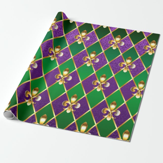 Schmuckhintergrund Mardi Gras Geschenkpapier (Ungerollt)