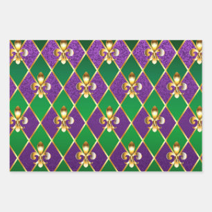Schmuckhintergrund Mardi Gras Geschenkpapier Set