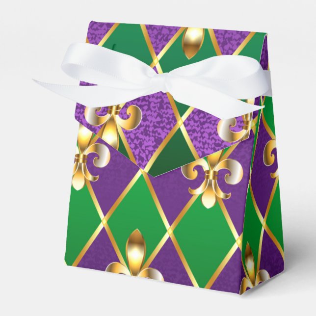 Schmuckhintergrund Mardi Gras Geschenkschachtel (Vorderseite)