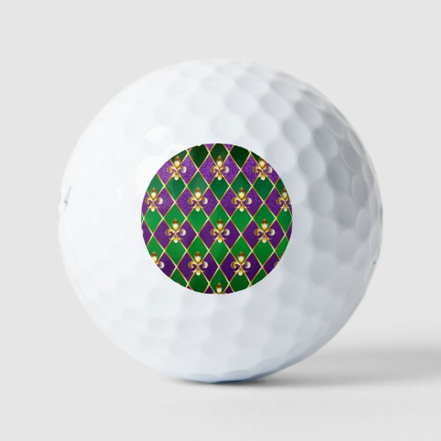 Schmuckhintergrund Mardi Gras Golfball (Vorderseite)