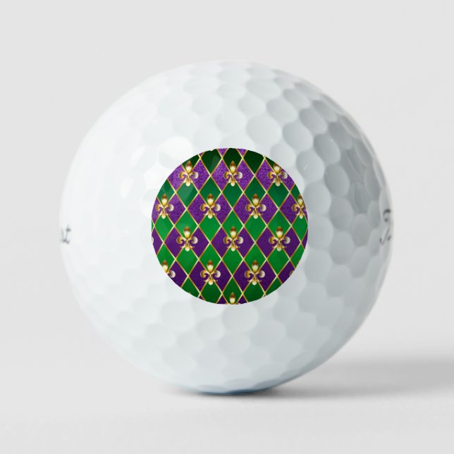 Schmuckhintergrund Mardi Gras Golfball (Vorderseite)