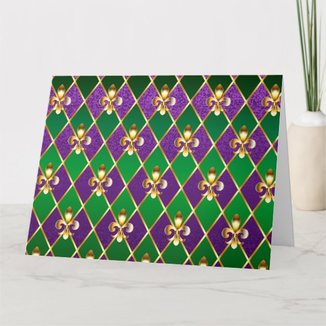 Schmuckhintergrund Mardi Gras Karte (Vorderseite)