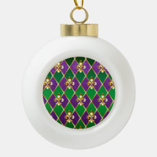 Schmuckhintergrund Mardi Gras Keramik Kugel-Ornament