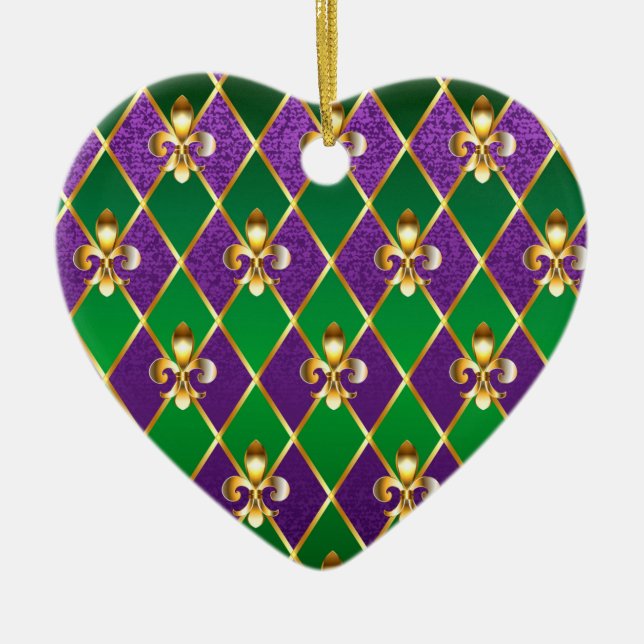 Schmuckhintergrund Mardi Gras Keramik Ornament (Vorne)