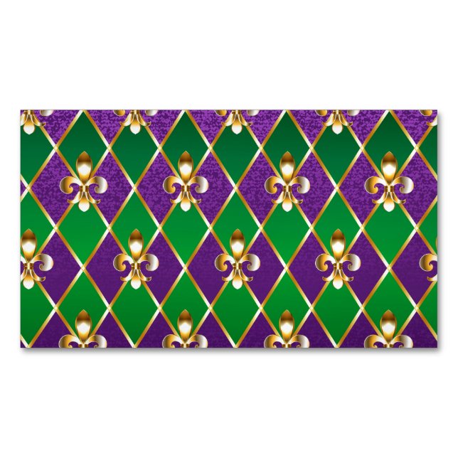 Schmuckhintergrund Mardi Gras Magnetische Visitenkarte (Vorderseite)