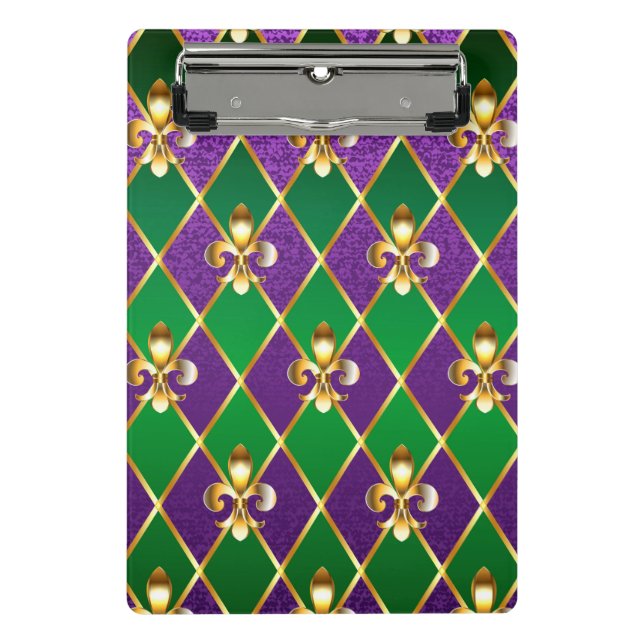 Schmuckhintergrund Mardi Gras Mini Klemmbrett (Vorderseite)