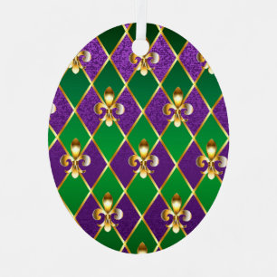 Schmuckhintergrund Mardi Gras Ornament Aus Metall