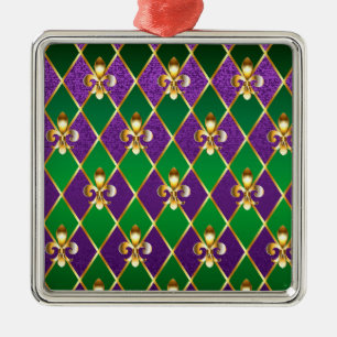 Schmuckhintergrund Mardi Gras Ornament Aus Metall