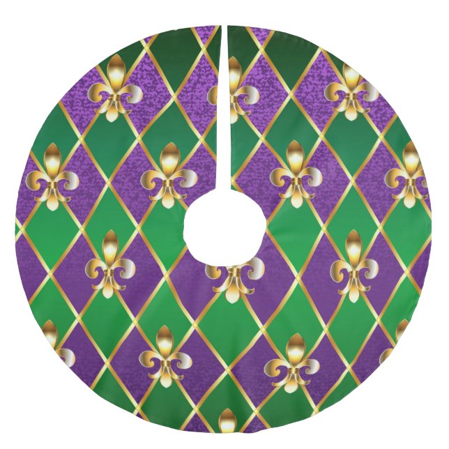 Schmuckhintergrund Mardi Gras Polyester Weihnachtsbaumdecke (Vorderseite)