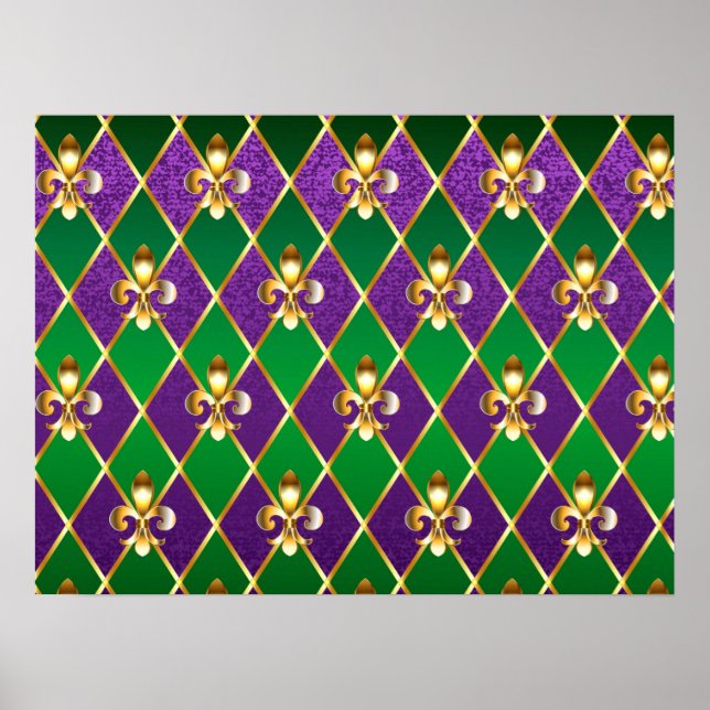 Schmuckhintergrund Mardi Gras Poster (Vorne)