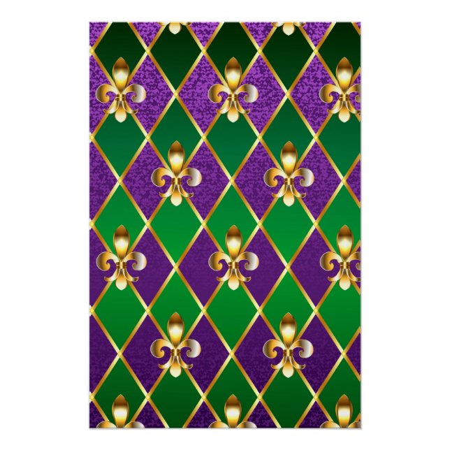 Schmuckhintergrund Mardi Gras Poster (Vorderseite)