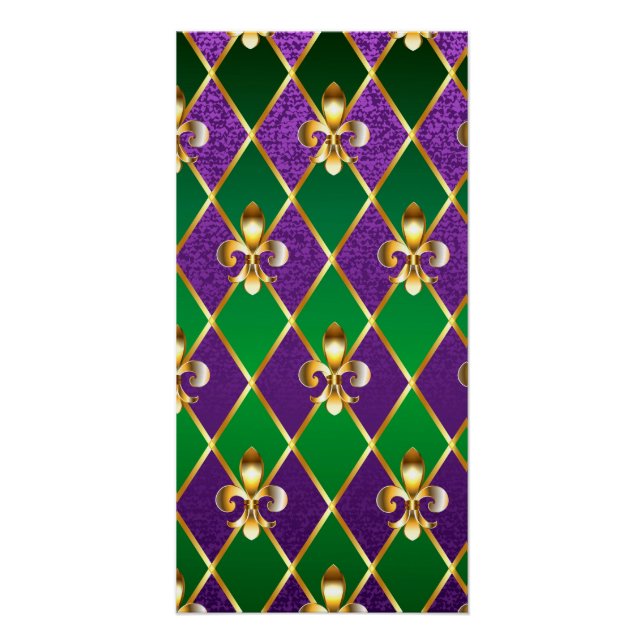 Schmuckhintergrund Mardi Gras Poster (Vorderseite)