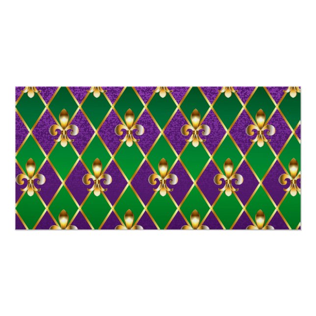 Schmuckhintergrund Mardi Gras Poster (Vorderseite)