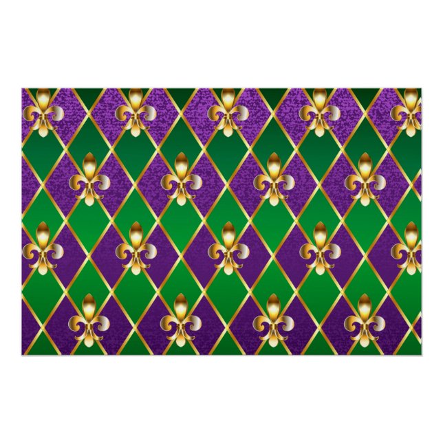 Schmuckhintergrund Mardi Gras Poster (Vorderseite)