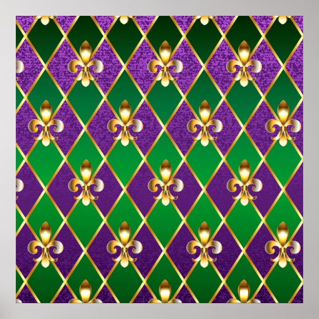 Schmuckhintergrund Mardi Gras Poster (Vorne)