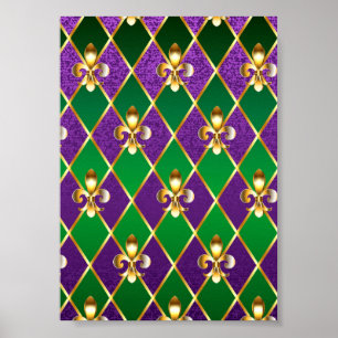Schmuckhintergrund Mardi Gras Poster