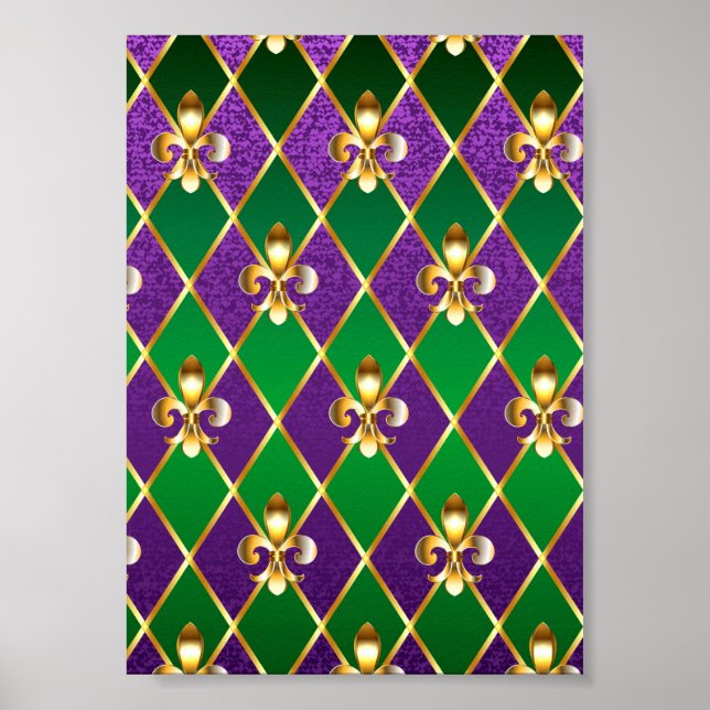 Schmuckhintergrund Mardi Gras Poster (Vorne)