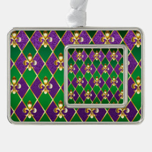 Schmuckhintergrund Mardi Gras Rahmen-Ornament Silber