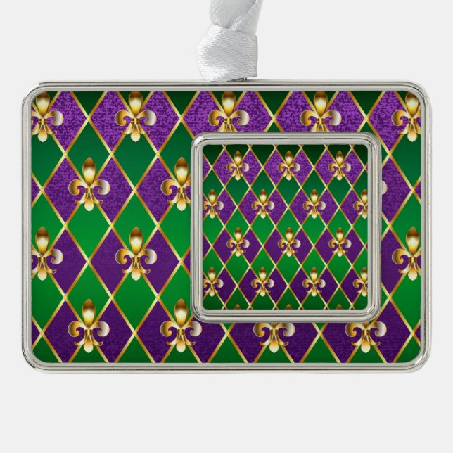 Schmuckhintergrund Mardi Gras Rahmen-Ornament Silber (Vorderseite)