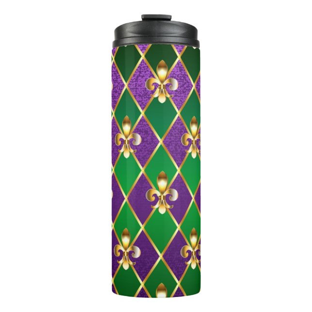Schmuckhintergrund Mardi Gras Thermosbecher (Vorderseite)
