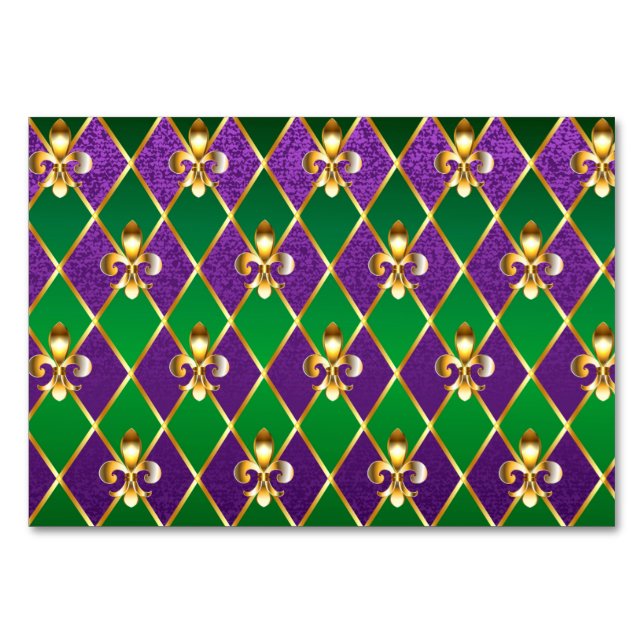 Schmuckhintergrund Mardi Gras Tischnummer (Vorderseite)