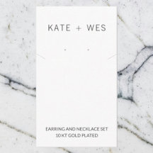 Schmuckkarte für das Set Earring & Necklace