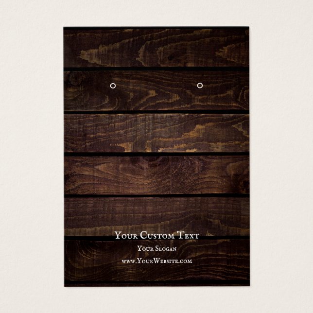 Schmuckkarte, rustikales dunkles Holz (Vorderseite)