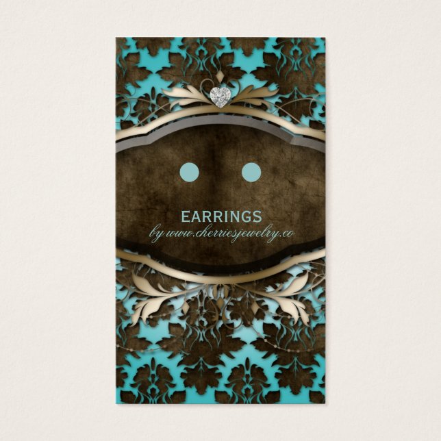 Schmuckkarten Vintag Damasherz (Vorderseite)