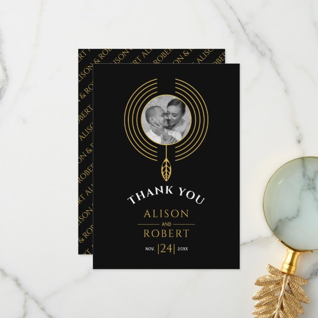 Schmuckrahmen inspiriert mit Foto Dankeskarte (Vorderseite/Rückseite Beispiel)