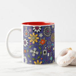 Schmuckschätze violett blau zweifarbige tasse