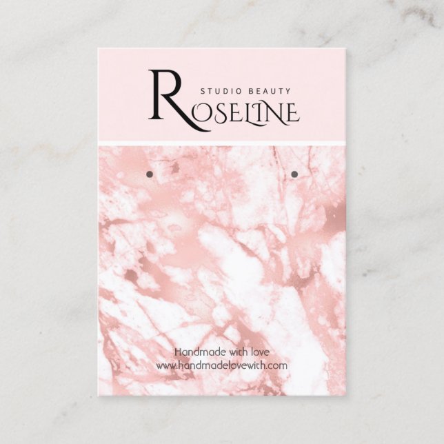Schmuckschmuck aus rosa und weißem Marmor Visitenkarte (Vorderseite)
