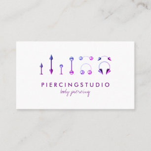 Schmuckstudio Tattoo Lila Pink Body Piercing Visitenkarte