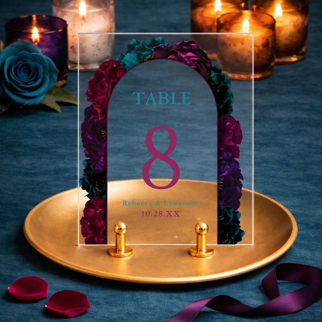 Schmucktöne Blume Hochzeit Tischnummern Acrylschild (Von Creator hochgeladen)
