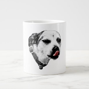Schmunzelndes Terrier-Hund-Tasse – Rote Zunge Pop Jumbo-Tasse